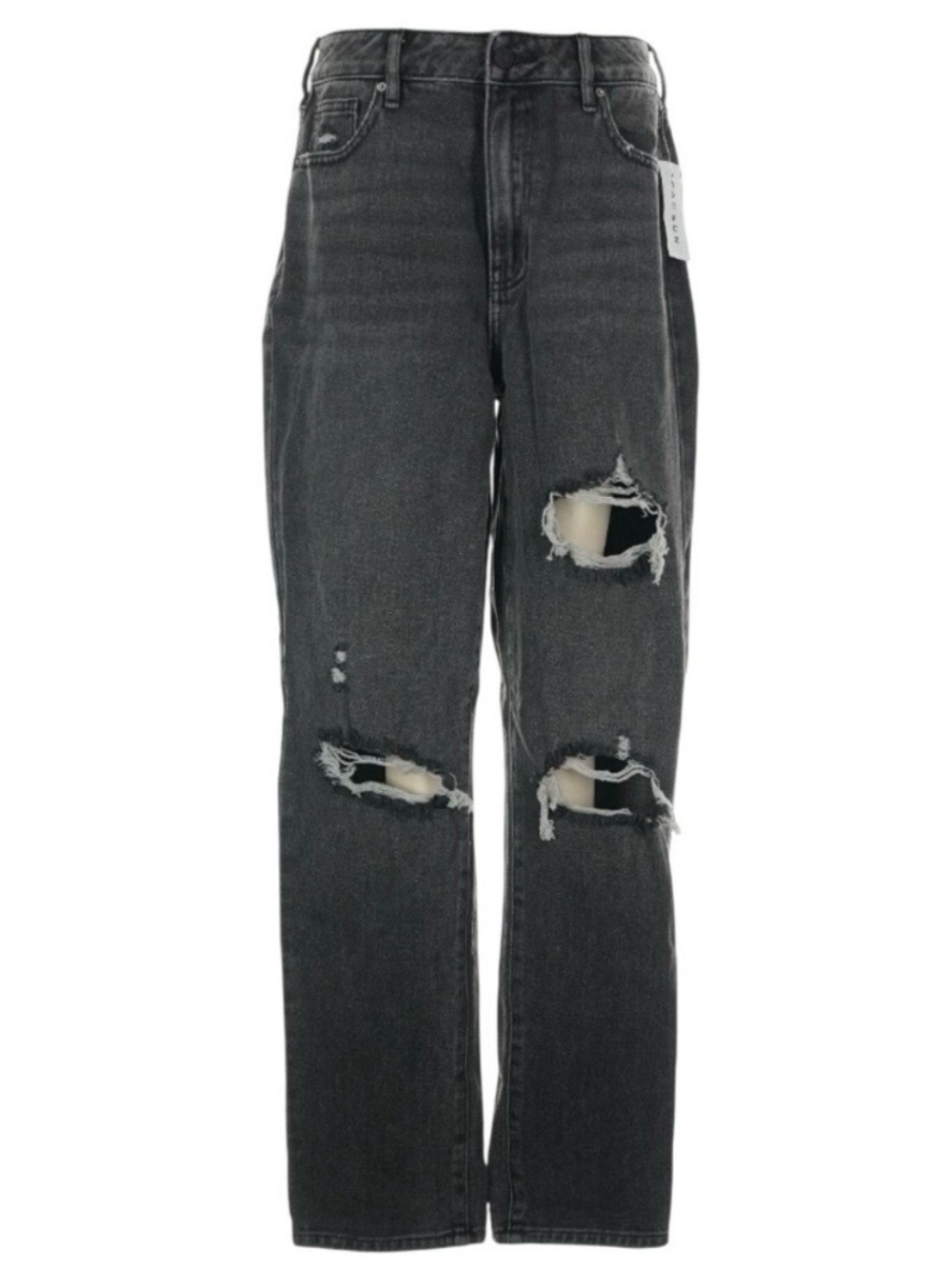 PacSun Mom Jeans Black Distressed High Rise Ripped Emo Grunge Y2K Denim Size 27